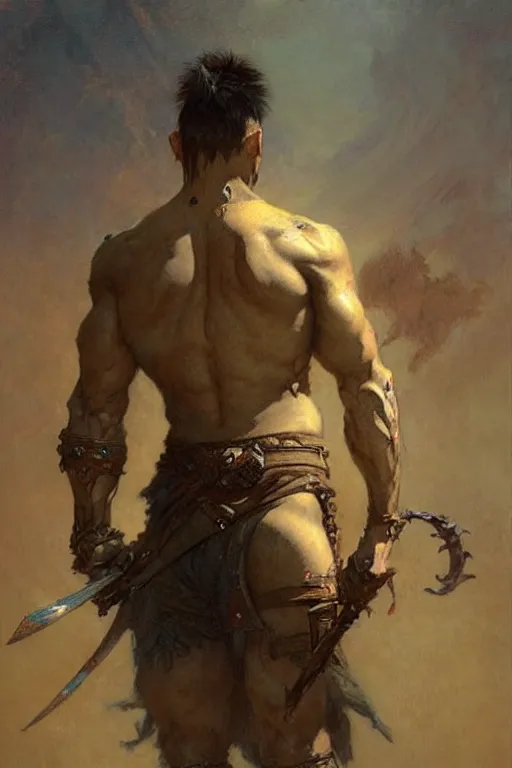 Image similar to warrior, attractive male, character design, painting by gaston bussiere, greg rutkowski, katsuya terada, frank frazetta, trending on artstation