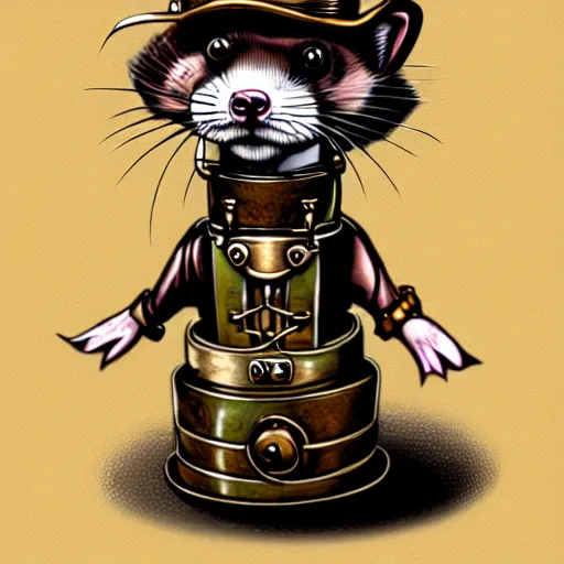 Image similar to steampunk ferret in tophet art