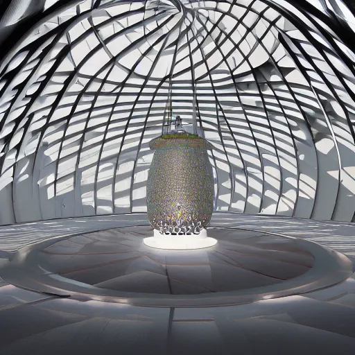 Image similar to mosque with dome by zaha hadid fantasy world