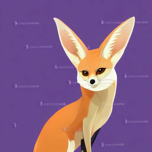 Image similar to fennec fox, clean cel shaded vector art. shutterstock. behance hd by lois van baarle, artgerm, helen huang, by makoto shinkai and ilya kuvshinov, rossdraws, illustration, foolish