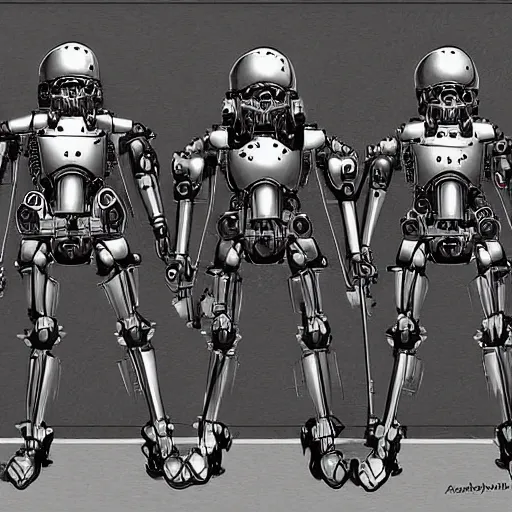 Prompt: mechanical clockwork troopers, digital art