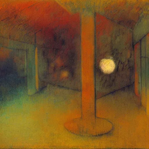 Prompt: Liminal space in outer space by Edgar Degas