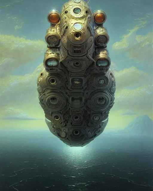 Prompt: a hyper - detailed 3 d render of dreambotmothership, surrealism!!!!! surreal concept art, lifelike, photorealistic, digital painting, aesthetic, smooth, sharp focus, artstation hd, by greg rutkowski, klimt and nixeu and ian sprigger and wlop and krenz cushart,