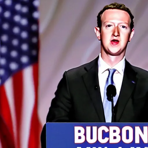 Image similar to mark zuckerburg running for president in the 2 0 2 4 us presidential elections as a republican candidate, at the republican national convention