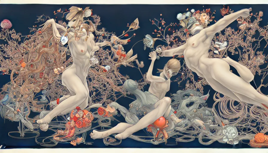 Image similar to the two complementary forces that make up all aspects and phenomena of life, by James Jean