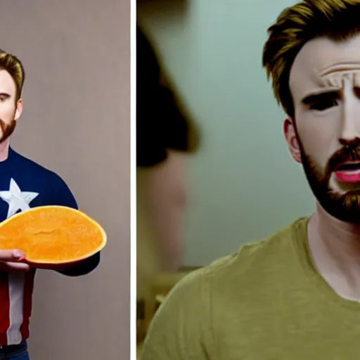 Image similar to chris evans as a cantaloupe