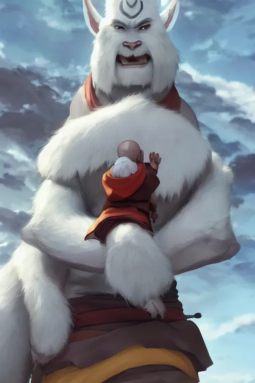 Image similar to Appa from the last Airbender , made by Stanley Artgerm Lau, WLOP, Rossdraws, ArtStation, CGSociety, concept art, cgsociety, octane render, trending on artstation, artstationHD, artstationHQ, unreal engine, 4k, 8k,