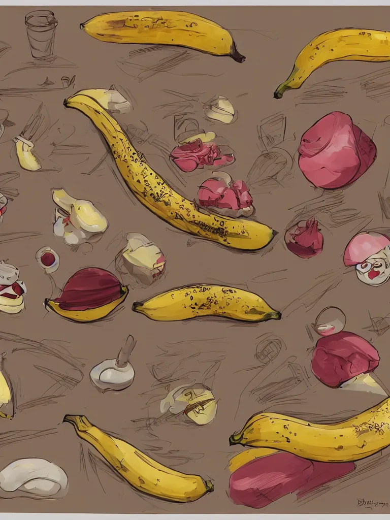 Image similar to banana split by disney concept artists, blunt borders, golden ratio