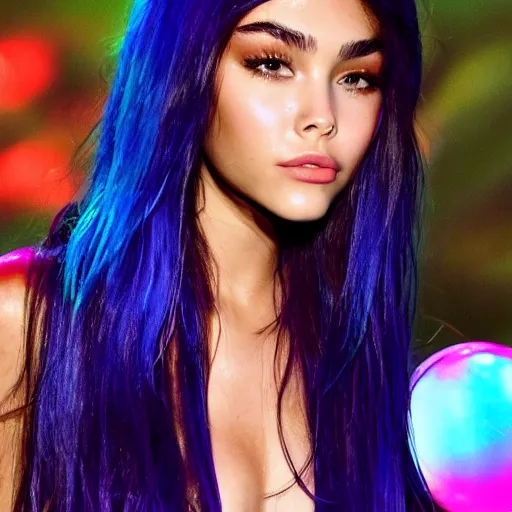 Image similar to madison beer a an intergalactic popstar dancing on a planet, render, blender render, unity render, 4 k wallpaper, art station trending, artstation 4 k coherent, coherent, 4 k, detailed, hyperdetailed, artifact - free, completely coherent, sharp, madison beer