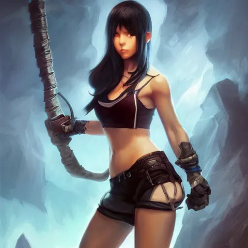 Image similar to tifa lockhart by Stanley Artgerm Lau, WLOP, Rossdraws, James Jean, Andrei Riabovitchev, Marc Simonetti