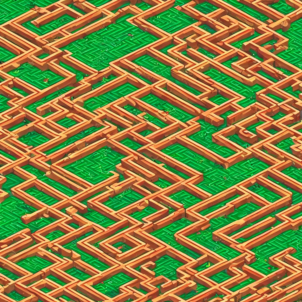 Prompt: wimmelbilder maze made of arcade donkey kong mario ladders, isometric, very sharp