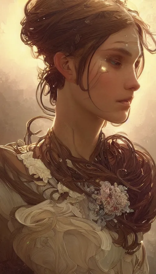 Image similar to love, fibonacci, sweat drops, insane, intricate, highly detailed, digital painting, artstation, concept art, smooth, sharp focus, illustration, Unreal Engine 5, 8K, art by artgerm and greg rutkowski and alphonse mucha