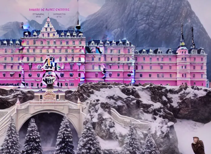 Image similar to a film still of magic in the grand budapest hotel ( 2 0 1 4 )