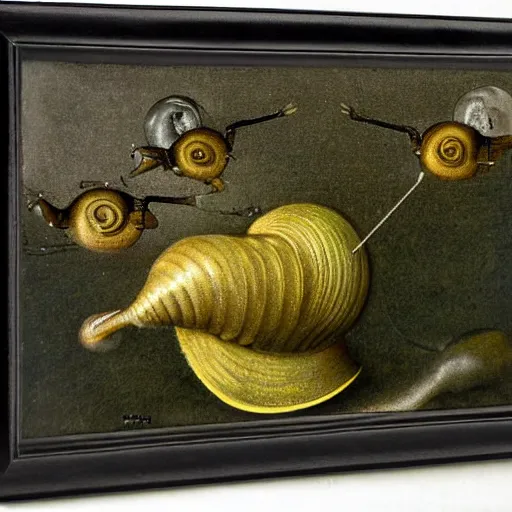 Image similar to hairy snail candy glue macro view by hieronymus bosch