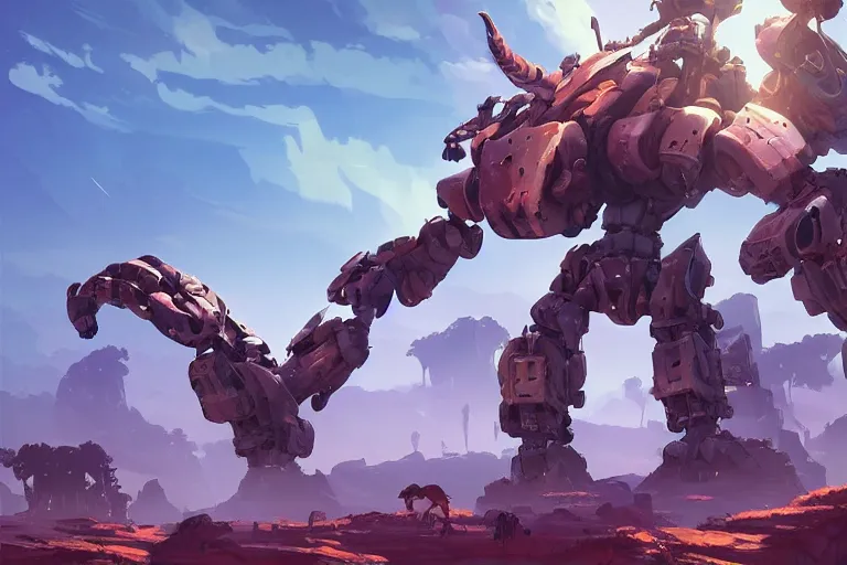 Image similar to clamberjaw machine mecha animal beast robot of horizon forbidden west horizon zero dawn bioluminiscence, behance hd by jesper ejsing, by rhads, makoto shinkai and lois van baarle, ilya kuvshinov, rossdraws global illumination