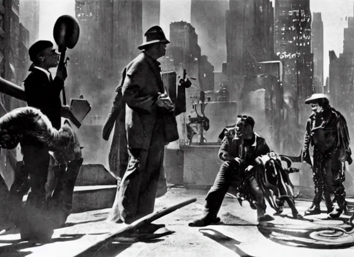 Image similar to scene from the 1 9 3 1 science fiction film escape from new york