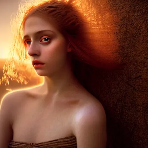 Image similar to photographic portrait of a stunningly beautiful renaissance emo female maiden in soft dreamy light at sunset, contemporary fashion shoot, by edward robert hughes, annie leibovitz and steve mccurry, david lazar, jimmy nelsson, breathtaking, 8 k resolution, extremely detailed, beautiful, establishing shot, artistic, hyperrealistic, beautiful face, octane render