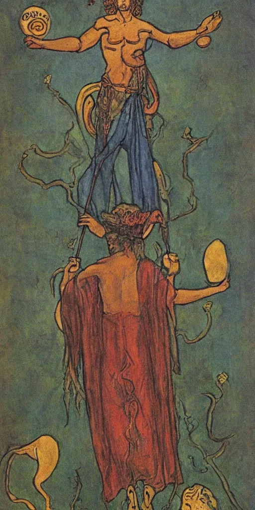 Prompt: the fool tarot card by austin osman spare