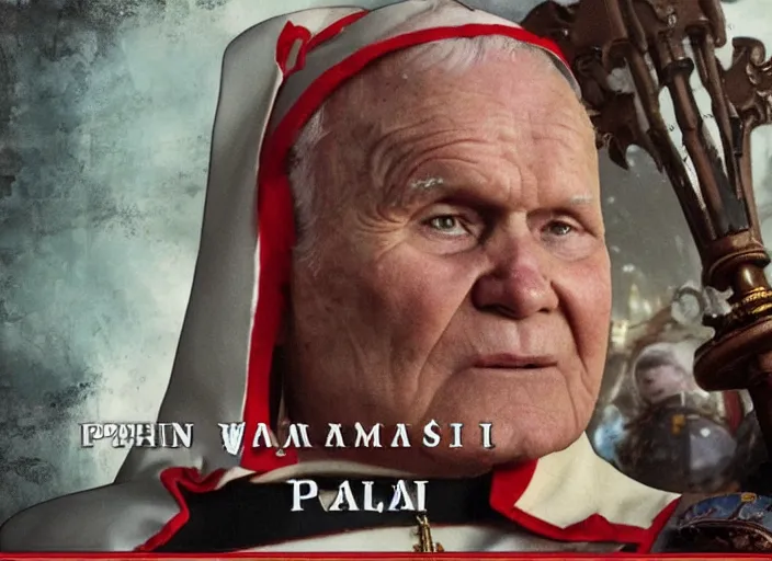 Prompt: john paul ii in warhammer 4 0, 0 0 0, cinematic scene