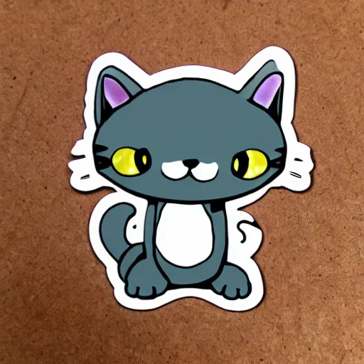 Prompt: a sticker of a cute cat