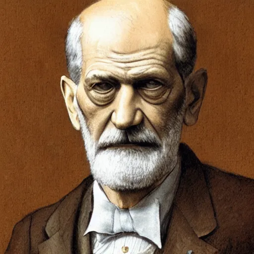 Image similar to sigmund freud, high resolution, high quality, by jean - baptiste monge