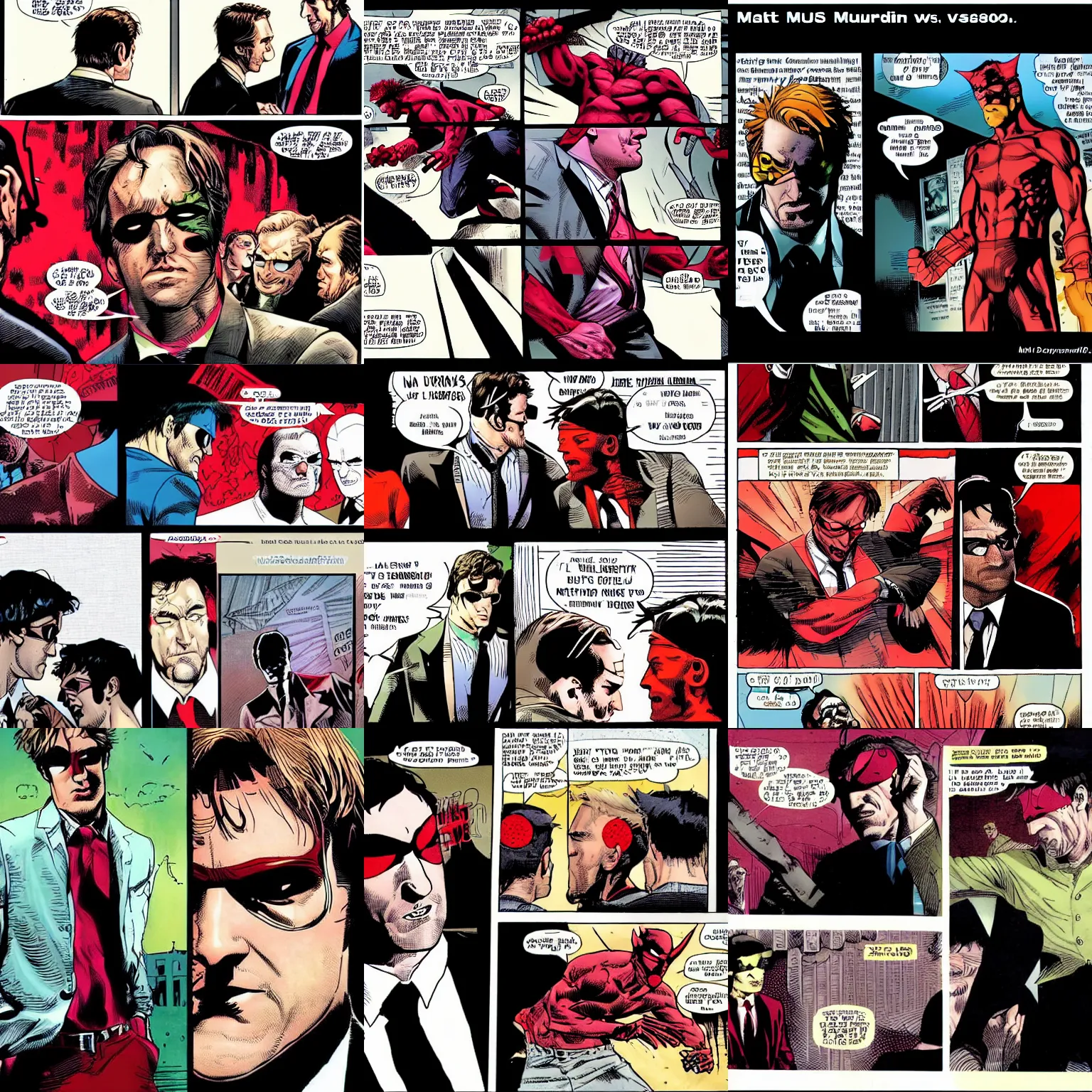 Prompt: matt murdock vs saul goodman, comic panel by jim lee