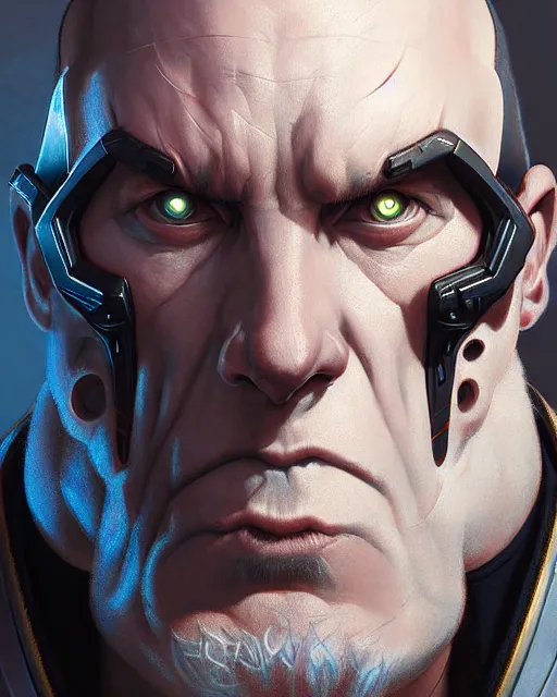 Prompt: sigma from overwatch, character portrait, portrait, close up, concept art, intricate details, highly detailed by greg rutkowski, michael whelan and gustave dore