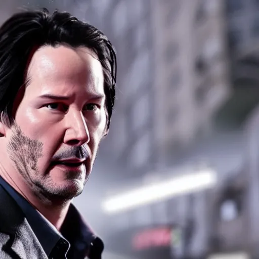 Image similar to keanu reeves as superman, highly detailed, 4 k