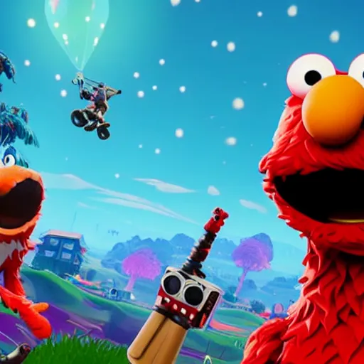 Image similar to elmo in fortnite