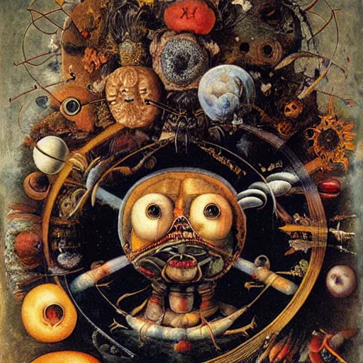 Prompt: Liminal space in outer space by Giuseppe Arcimboldo