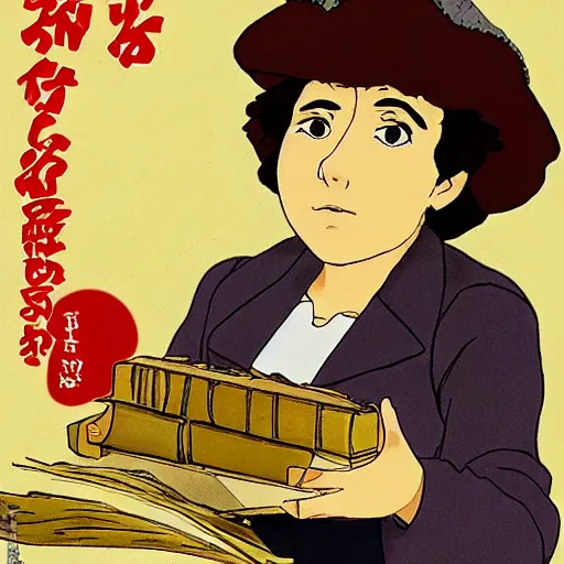 Image similar to socialist revolutionary rosa luxemburg, style of studio ghibli, anime