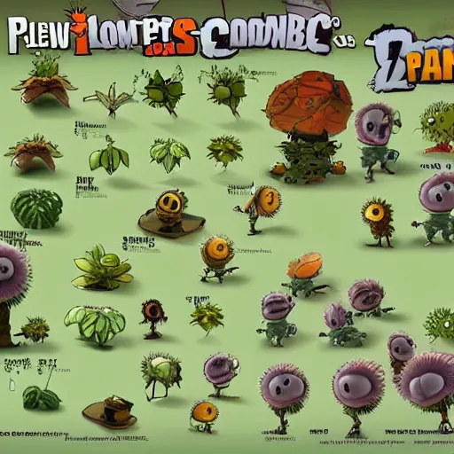 Image similar to concept art of new plants vs zombies plant detailed
