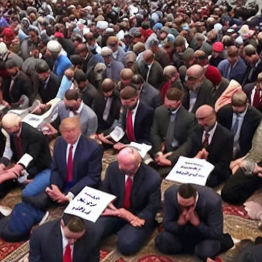 Image similar to trump islamic praying