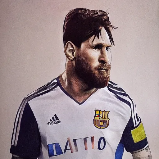 Prompt: a portrait of lionel messi, studio lighting, detailed, realistic,