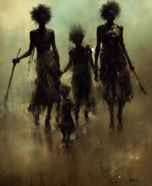 Image similar to afro witches by jeremy mann