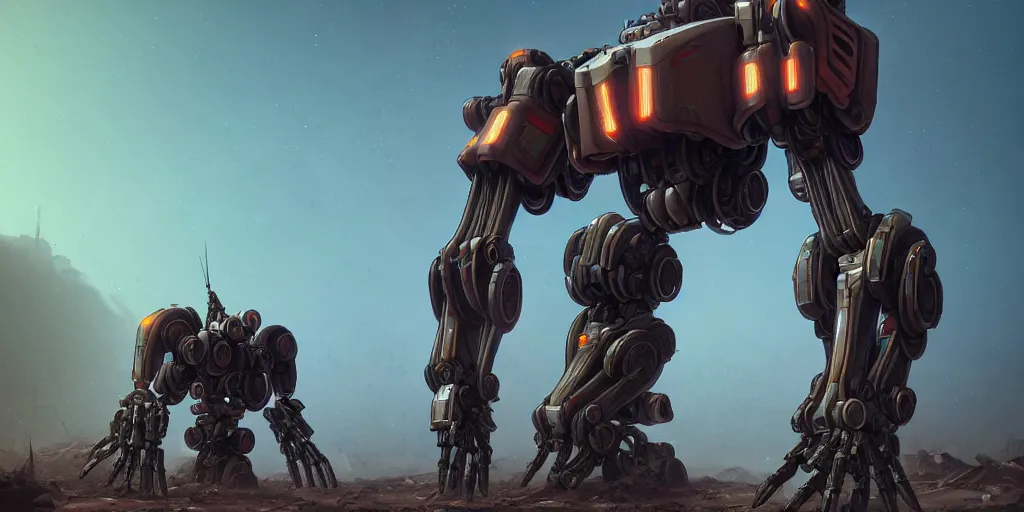 an abandoned titan mech in the ground, mecha, veins, | Stable Diffusion ...