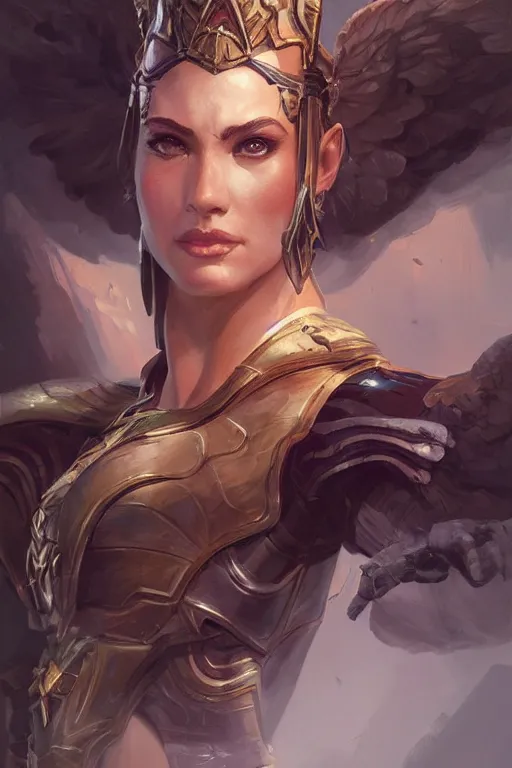 Image similar to amazon valkyrie athena, d & d, fantasy, portrait, highly detailed, headshot, digital painting, trending on artstation, concept art, sharp focus, illustration, art by artgerm and greg rutkowski and magali villeneuve