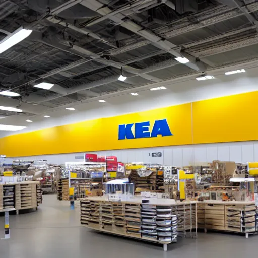 Prompt: an endless ikea store