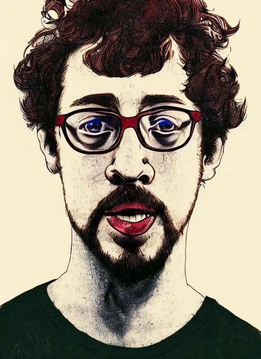 Prompt: Sam Hyde by M. W. Kaluta, rule of thirds, sigma, beautiful, smooth, in intergalactic hq
