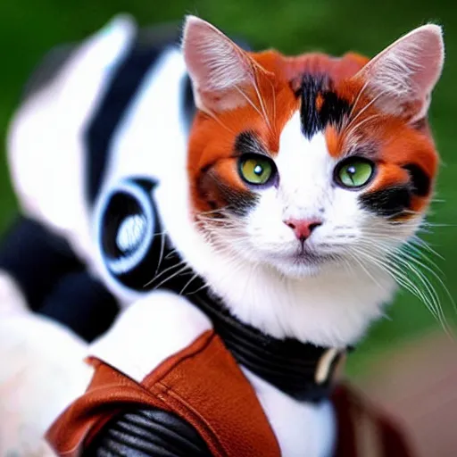 Prompt: a calico cat as luke skywalker