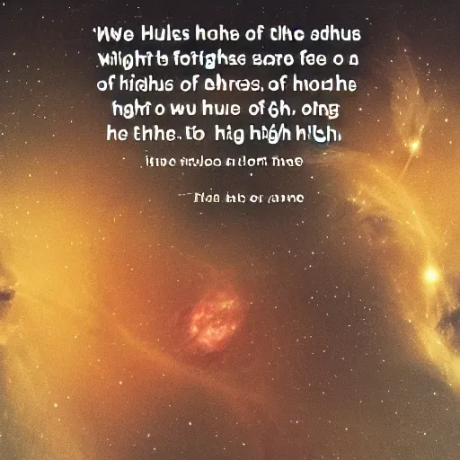 Image similar to we focused like the hubble telescope into the heading-for-hell worthness night the head of our nights and the found world makes a bushel of me, the delicate order of a labyrinth of me, the power we felt against the night, because of fear of our own boldness, and of how much we trust danger.