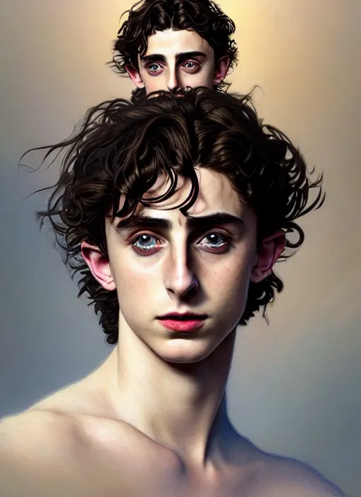 Image similar to portrait of timothee chalamet as a lord, dark cloth, dune, intricate, headshot, highly detailed, digital painting, artstation, concept art, sharp focus, cinematic lighting, illustration, art by artgerm and greg rutkowski, alphonse mucha, cgsociety