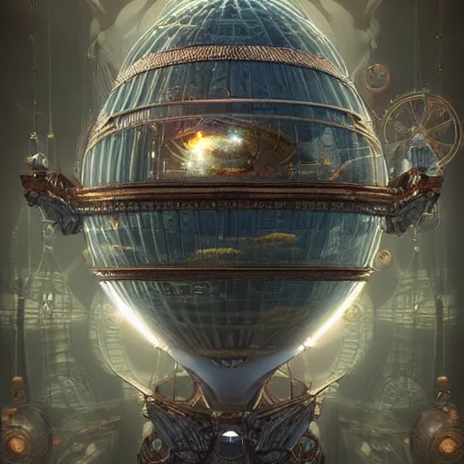 Prompt: enormous flying skydocks!! in a gigantic faberge egg, sky!!!, steampunk, aetherpunk, fantasy art, unreal engine,