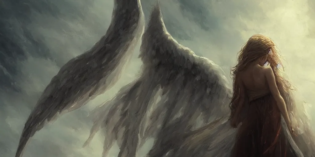 Prompt: a biblically accurate angel, the angel has a lot of eyes, horror, dramatic sky, distant shot, anime art, Greg Rutkowski, dramatic lighting