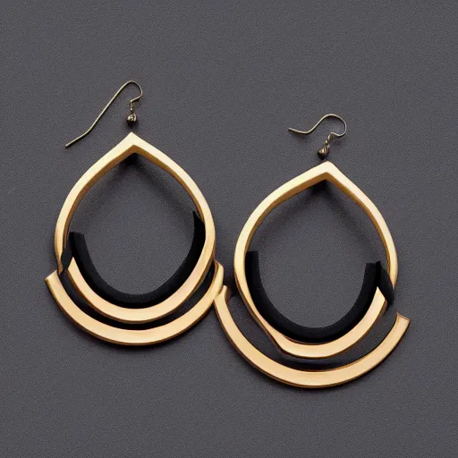 Image similar to hyperrealistic futuristic earrings