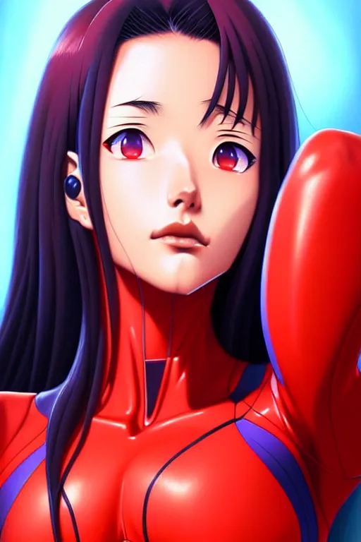 Image similar to a ultradetailed beautiful painting of misato from evangelion, by artgerm trending on artstation