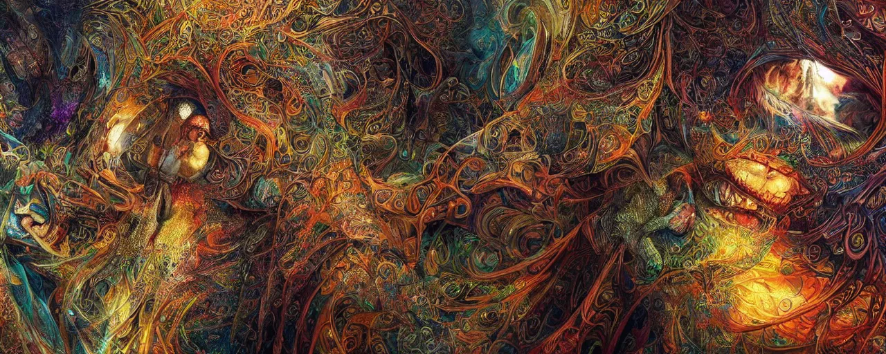 Prompt: a man gets sucked into a fractal, ultra realistic, concept art, intricate details, highly detailed, wide angle, by android jones.