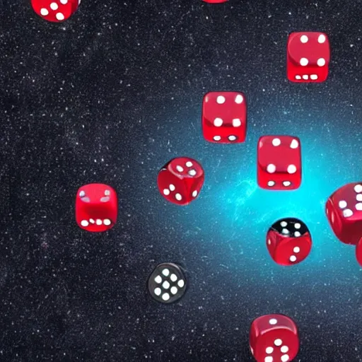 Prompt: the universe playing dice with chaos