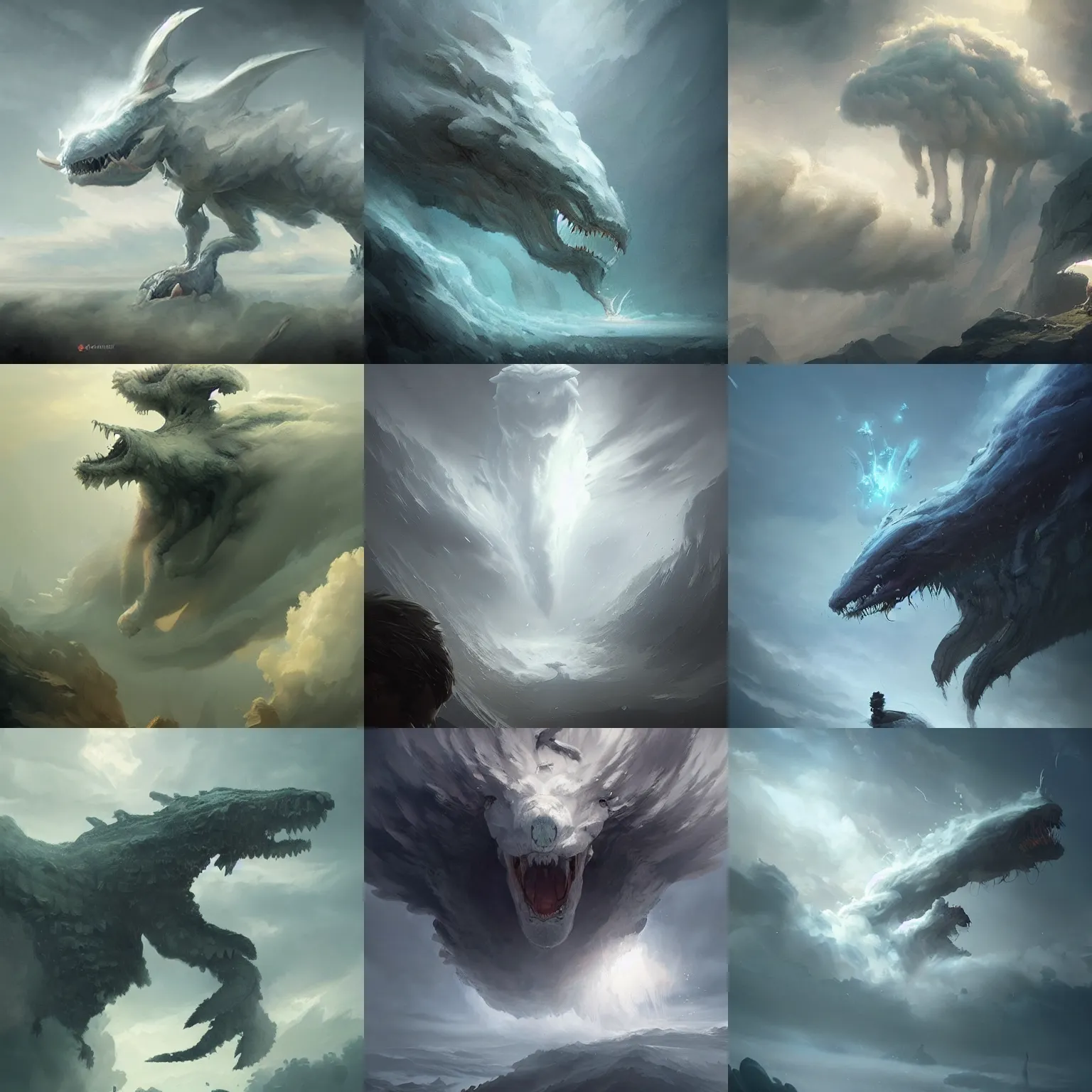 air elemental creature made of clouds, concept art, | Stable Diffusion ...