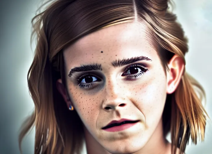 Image similar to photo still of emma watson being emma watson doing emma watson things, you bunch of weirdos, 8 k, 8 5 mm f 1. 8, studio lighting, rim light, right side key light